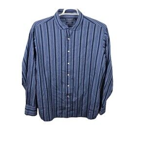 Daniel Cremieux Classics ‎ XXL Men's Blue Multicolor Striped Long Sleeve Shirt.